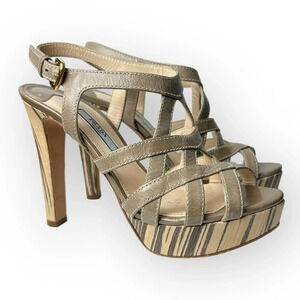 Prada Leather Slingback Pump with Wooden Detail  36